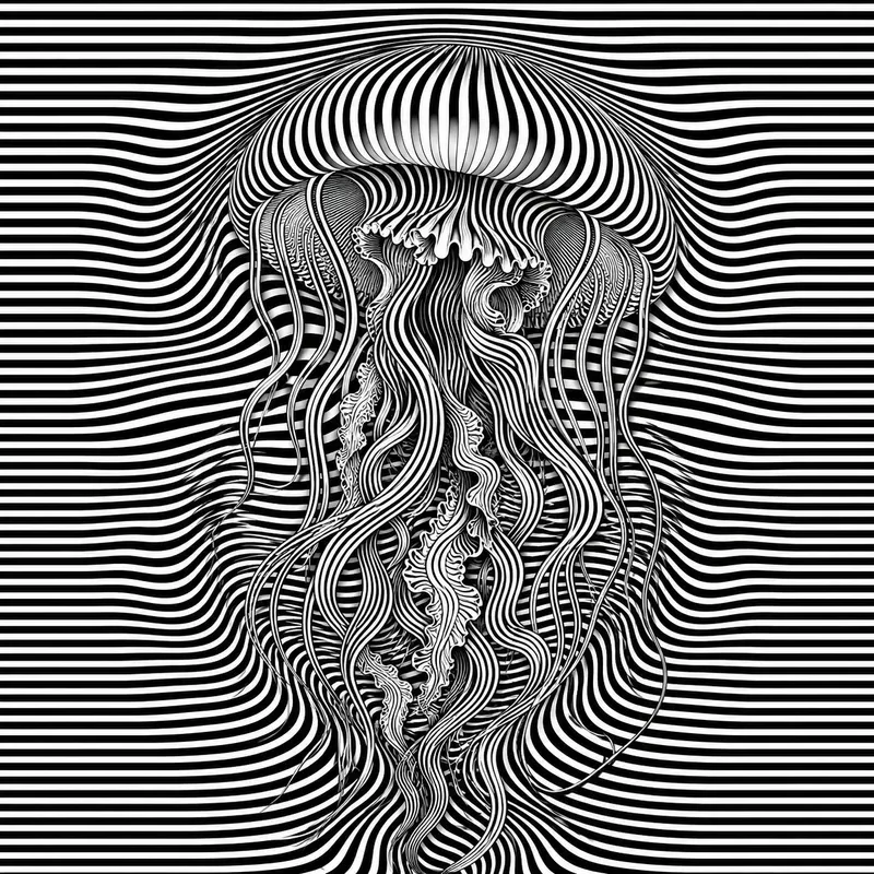 Hypnotic Stripe Illusion Art