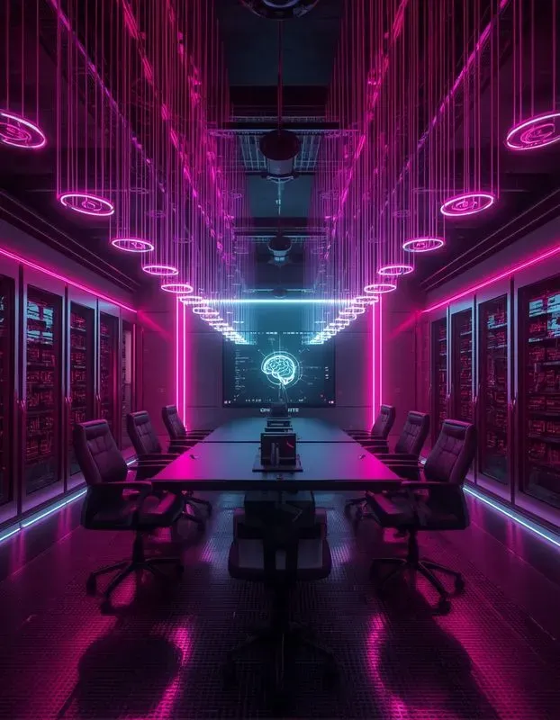 Futuristic Cyberpunk Meeting Rooms