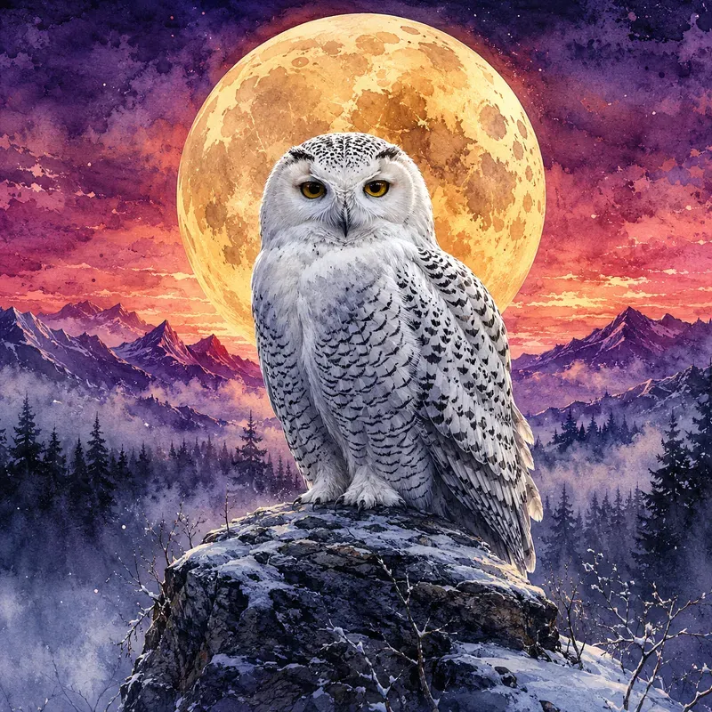 Moonlit Watercolor Animals