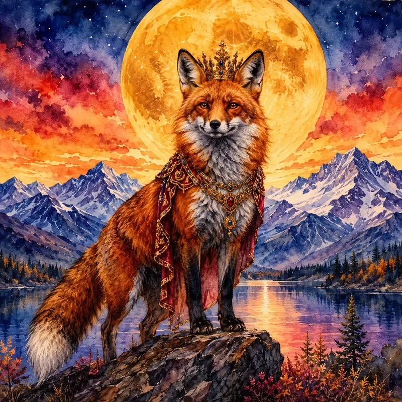 Moonlit Watercolor Animals
