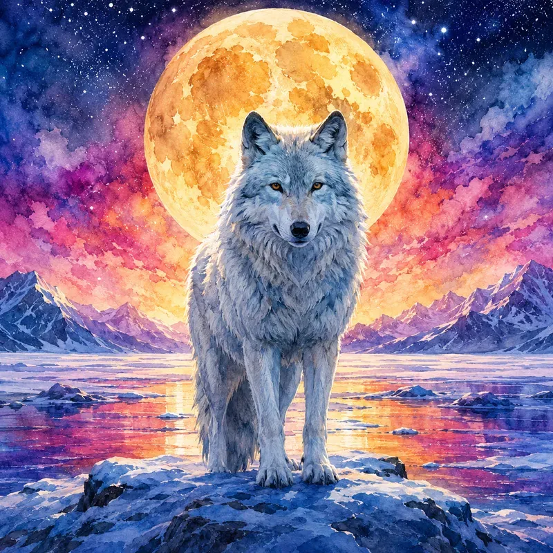 Moonlit Watercolor Animals