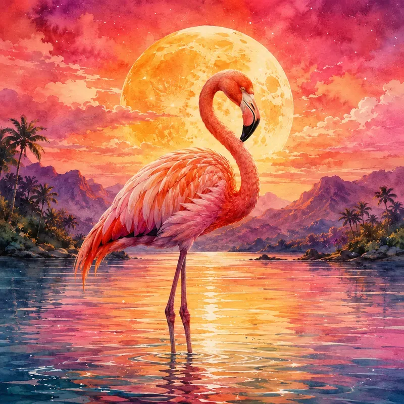 Moonlit Watercolor Animals