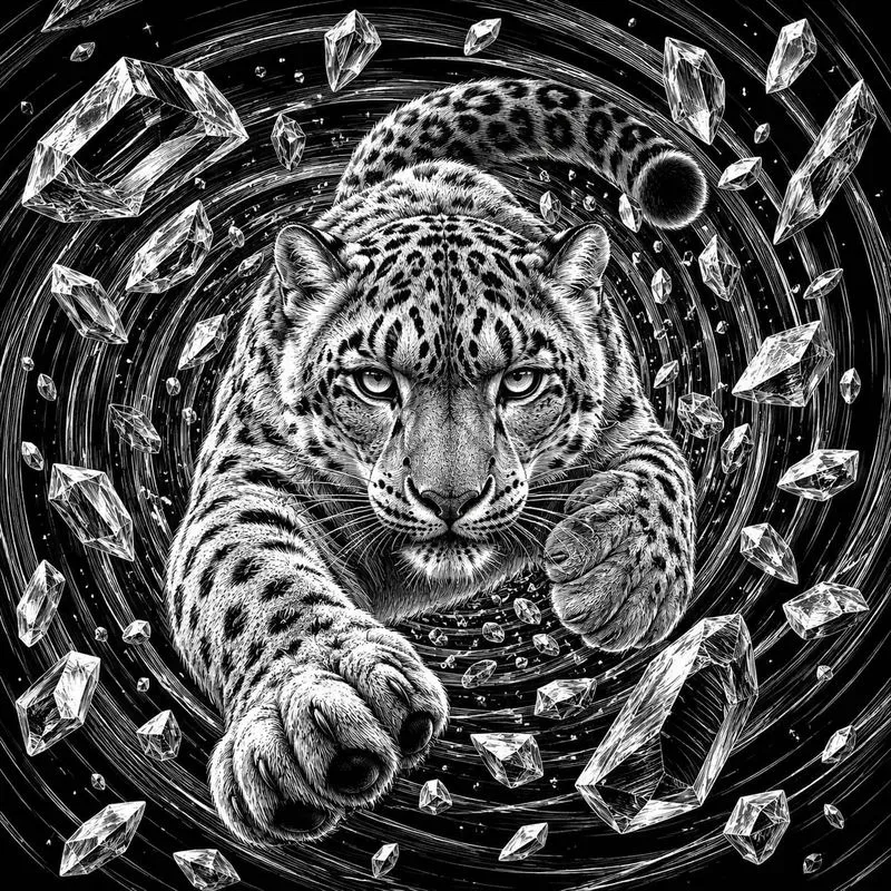 Dynamic Monochrome Animal Art