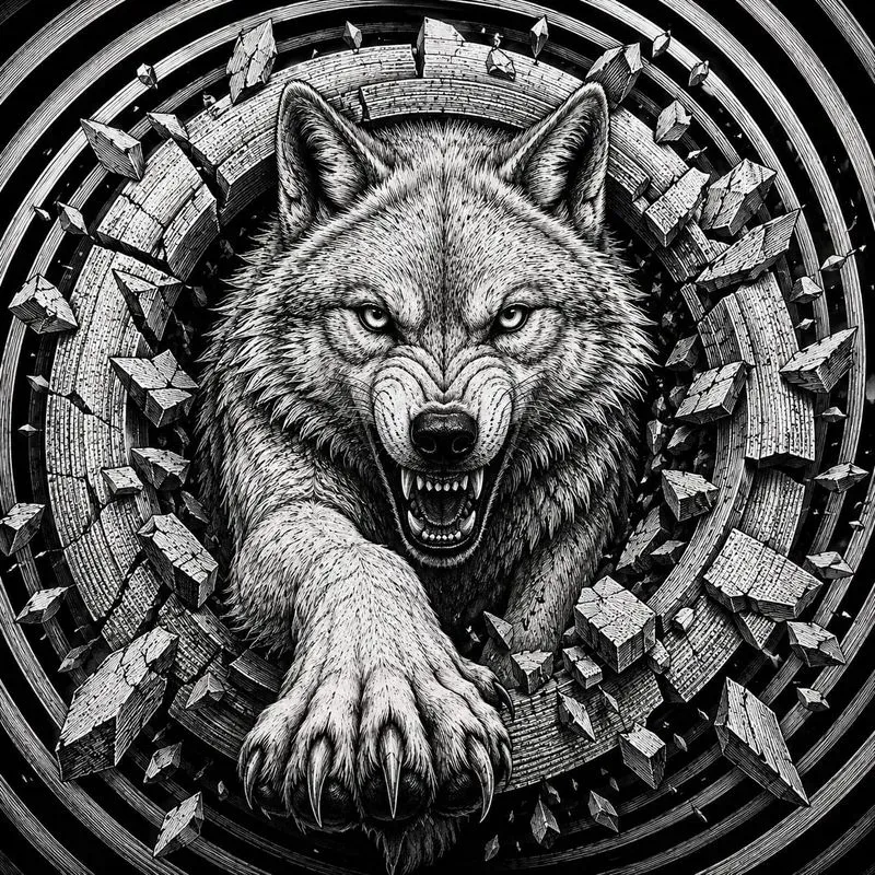 Dynamic Monochrome Animal Art