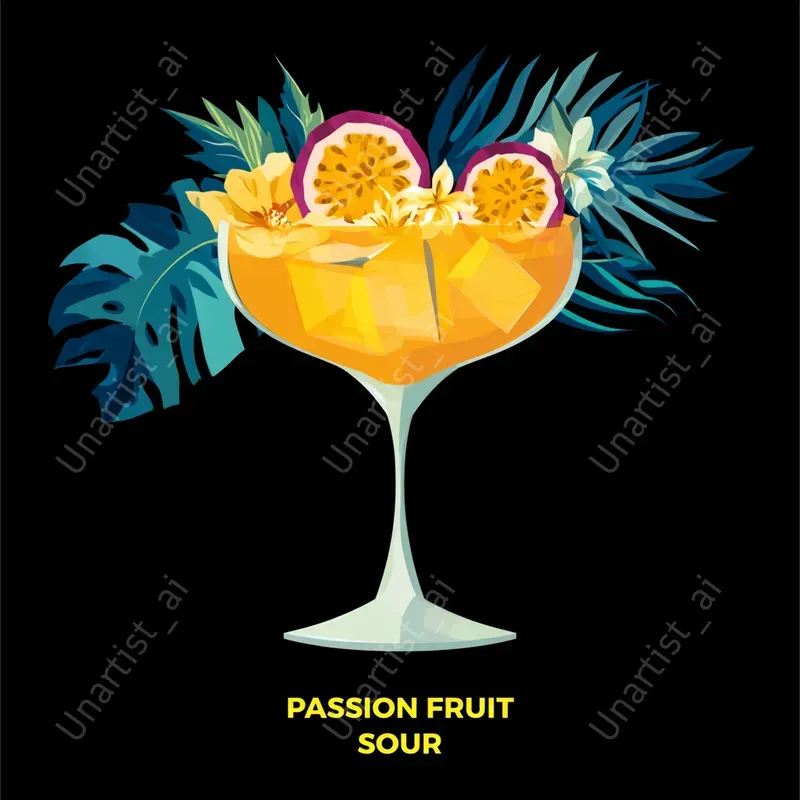 Flat Vector Cocktail Illustration Posters