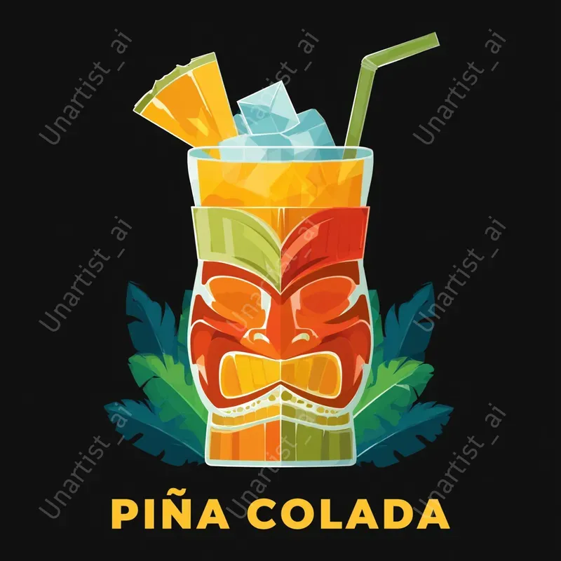 Flat Vector Cocktail Illustration Posters