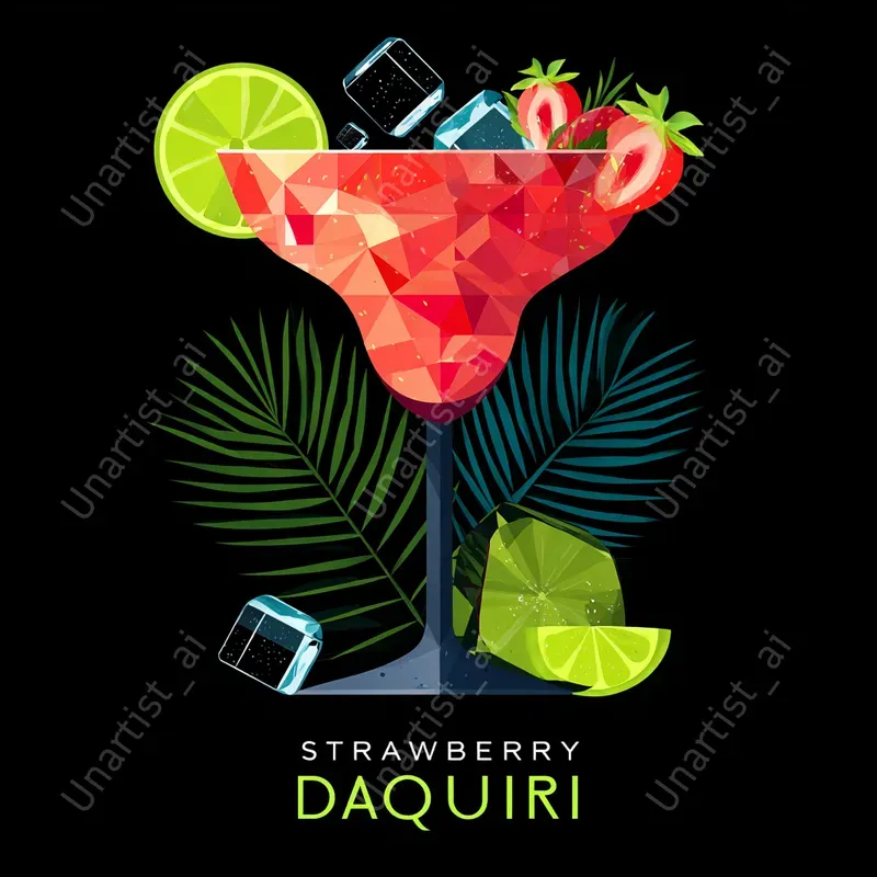 Flat Vector Cocktail Illustration Posters