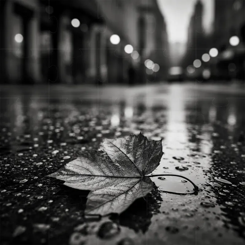 Black And White Rainy Street Fine Art