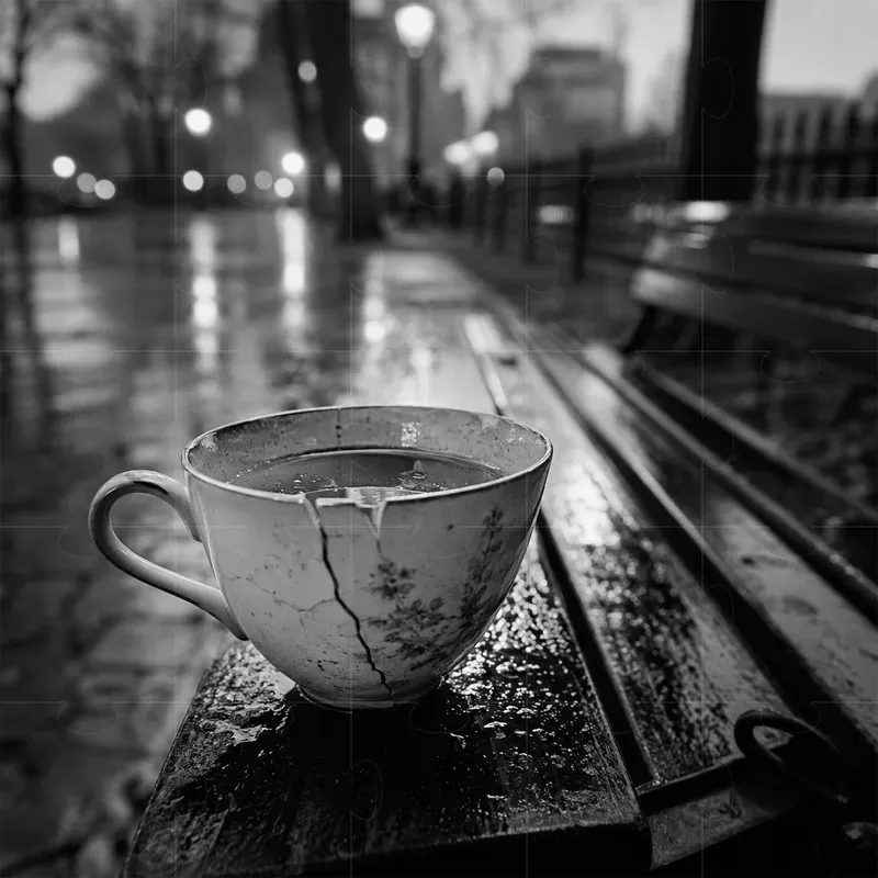Black And White Rainy Street Fine Art