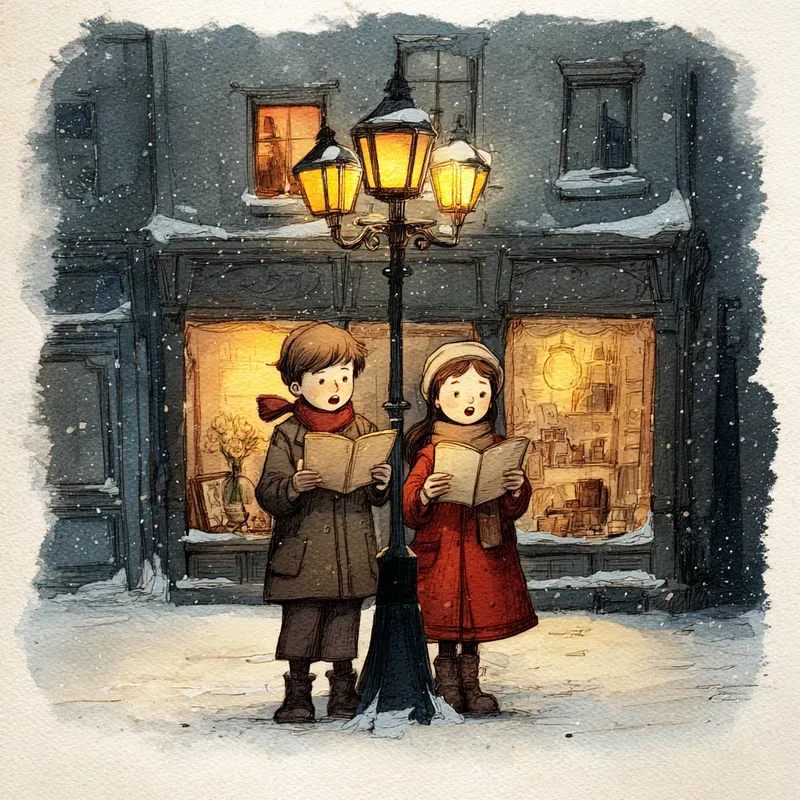 Vintage Christmas Caroler Illustrations