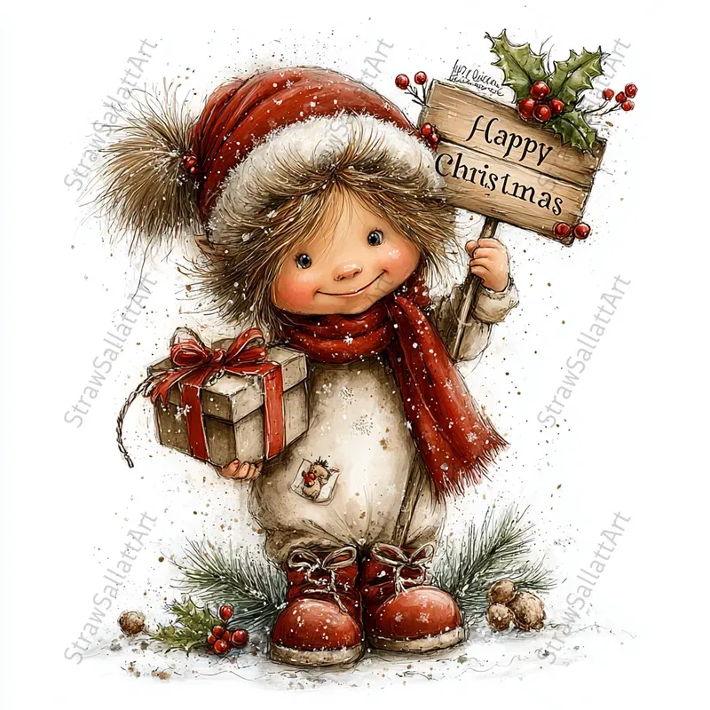 Christmas Tshirt Character Cliparts