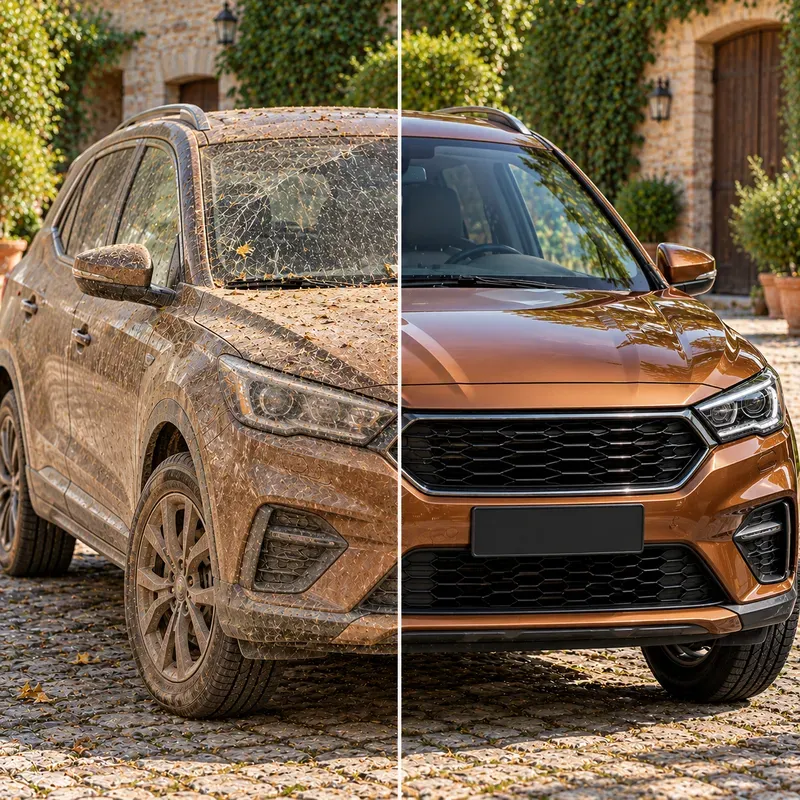 Car Detailing Dirty Vs Clean Ad Images