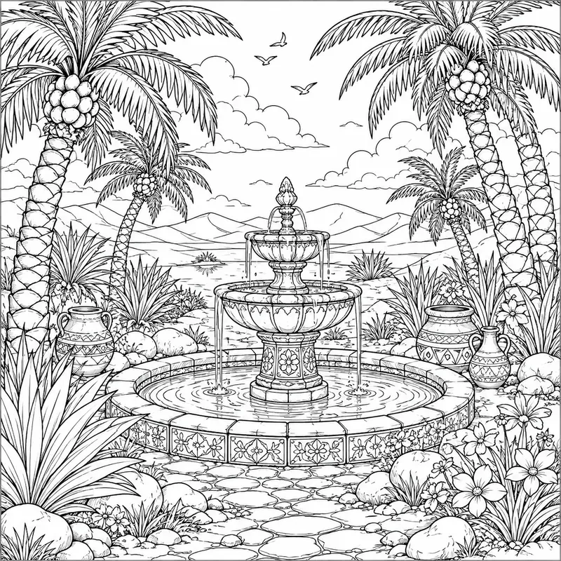 Tropical Line Art Coloring Pages