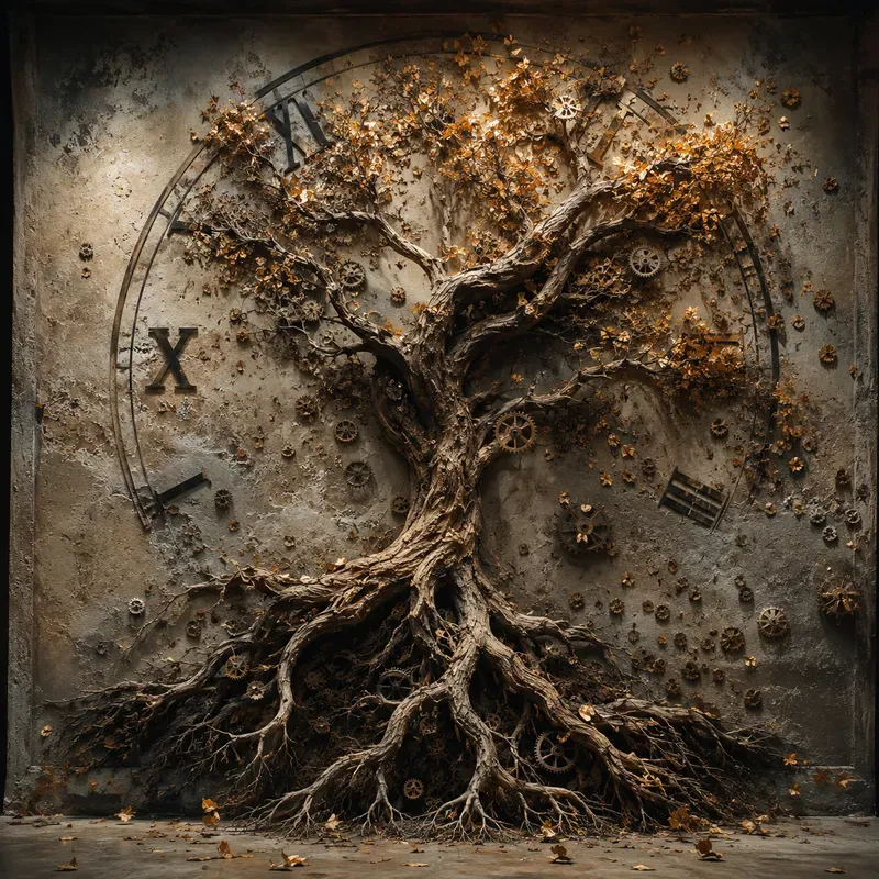 Eternal Tree Clock Surreal Wall Designs