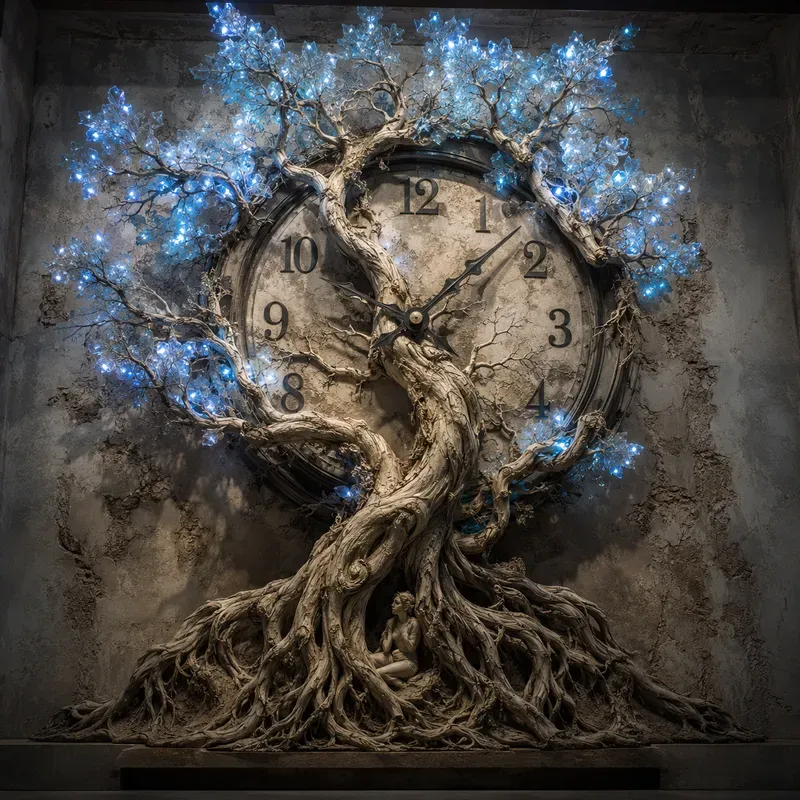 Eternal Tree Clock Surreal Wall Designs