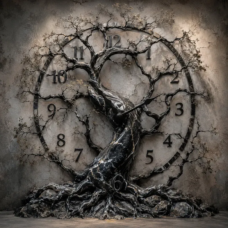 Eternal Tree Clock Surreal Wall Designs