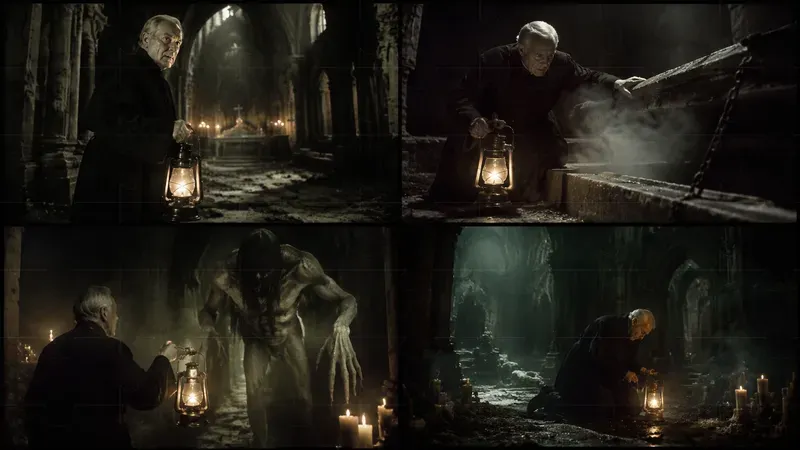 80s Grid Dark Fantasy Film Storytellings