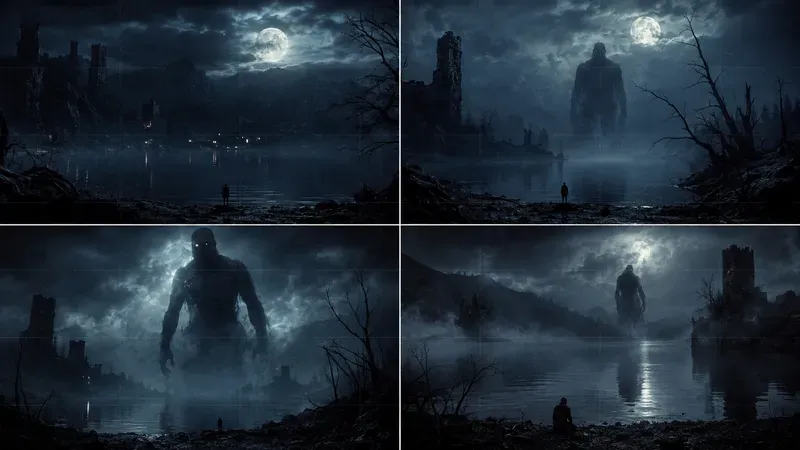80s Grid Dark Fantasy Film Storytellings