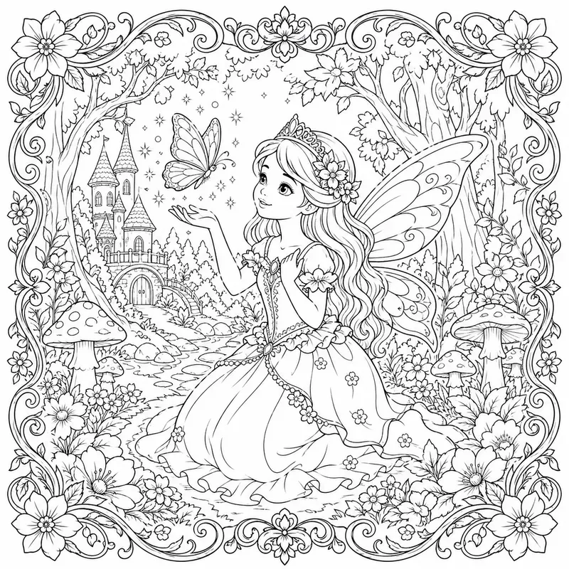 Whimsical Fairytale Coloring