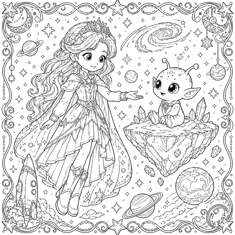 Whimsical Fairytale Coloring
