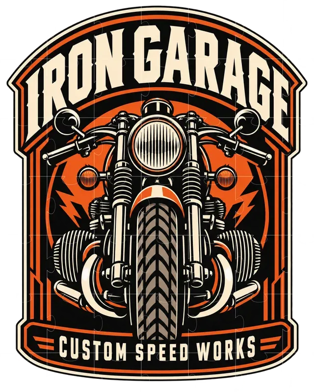 Moto Garage Emblem Tshirt Generator