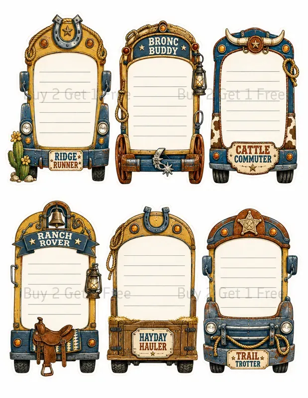 Western Printable Writing Cards Kids