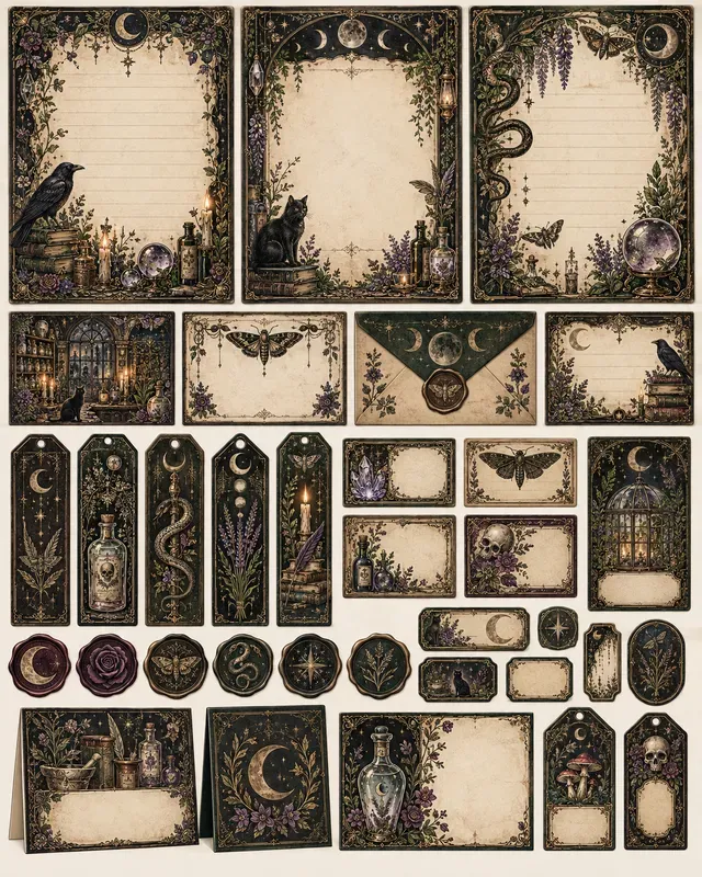 Gothic Halloween Stationery Sets