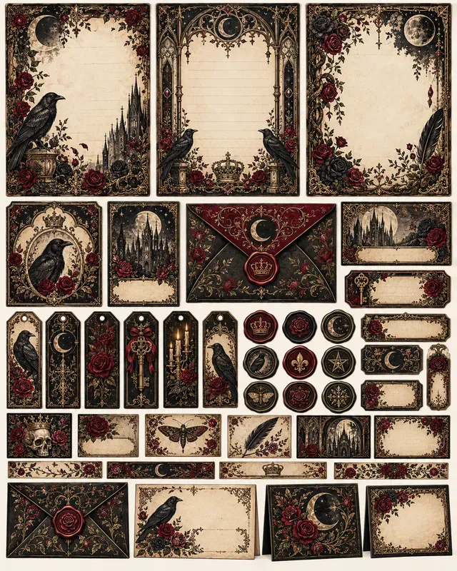 Gothic Halloween Stationery Sets