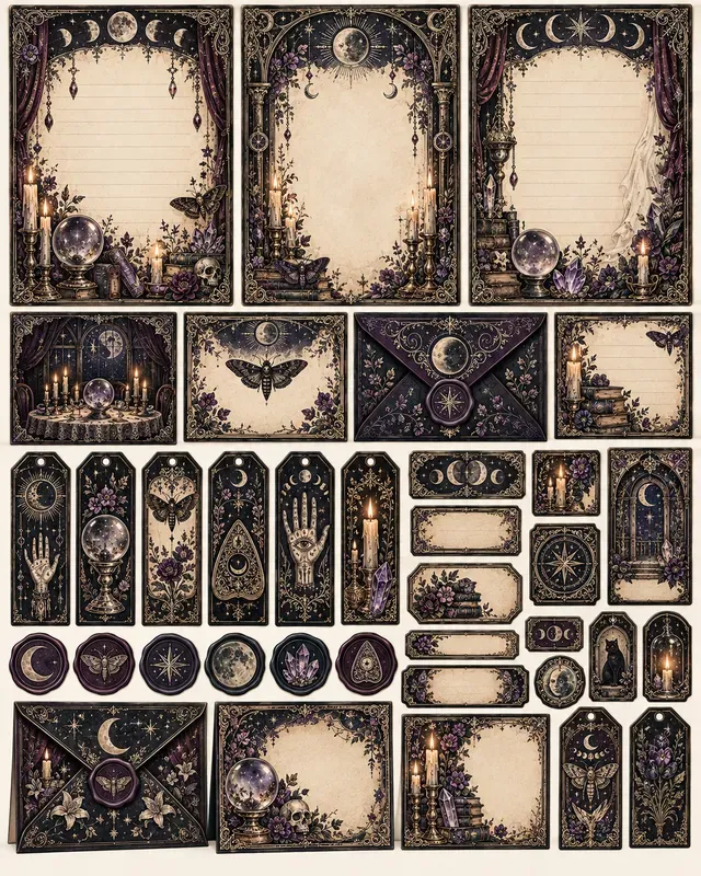 Gothic Halloween Stationery Sets