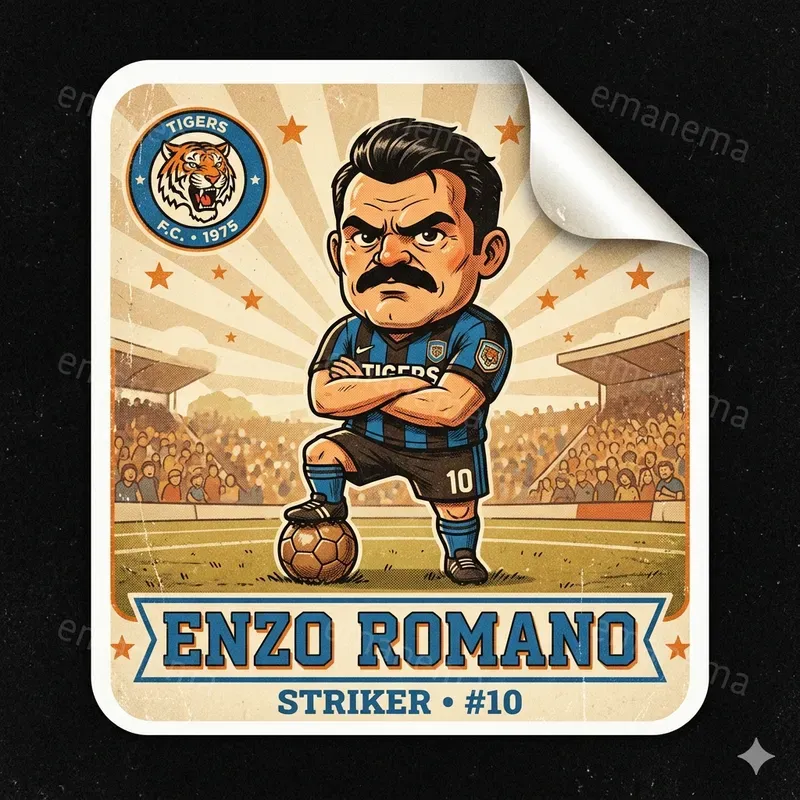 1970s Style Soccer Card Stickers