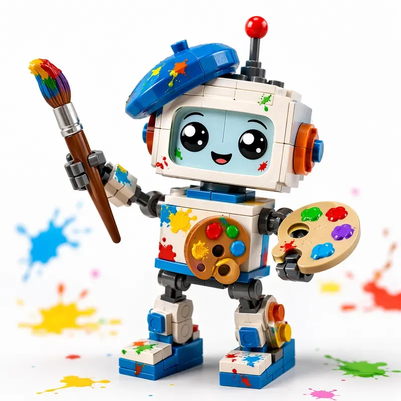 Cute Legostyle Robot Characters