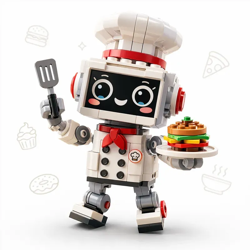 Cute Legostyle Robot Characters