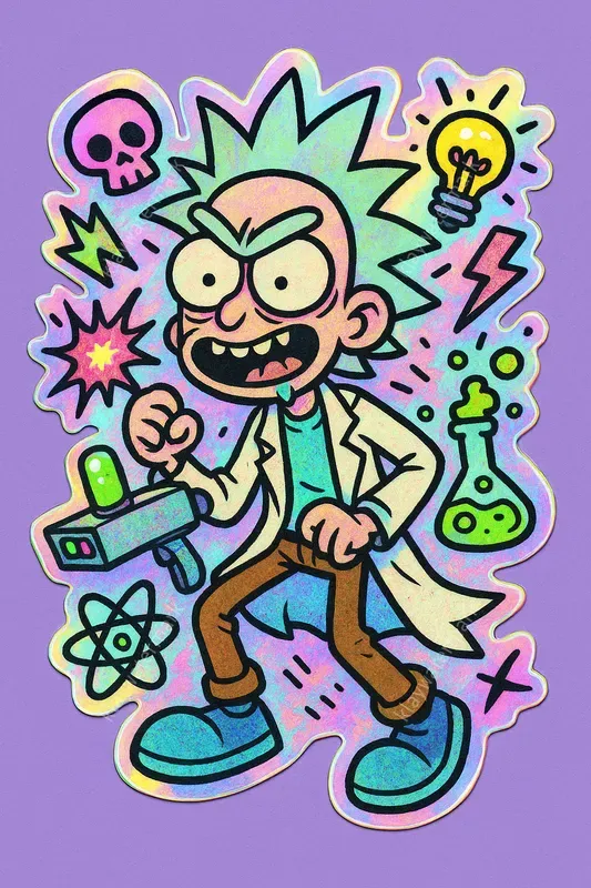 Holographic Stickers Famous Characters