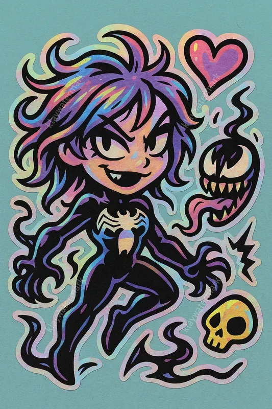 Holographic Stickers Famous Characters