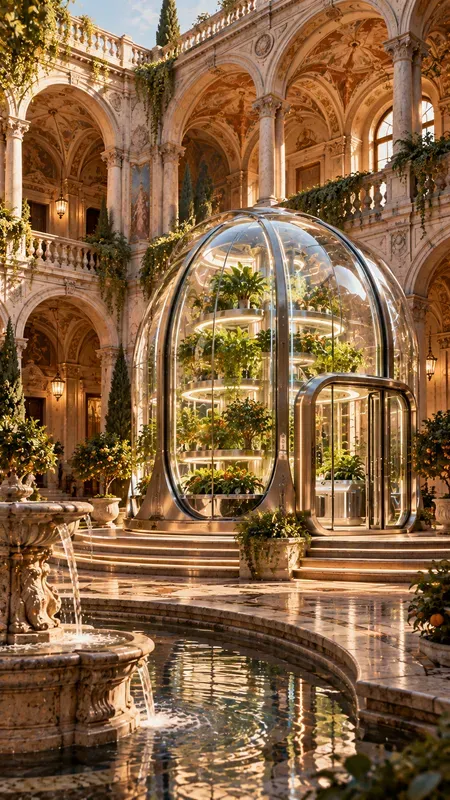 Old Palazzos Utopia And Futuristic Objects