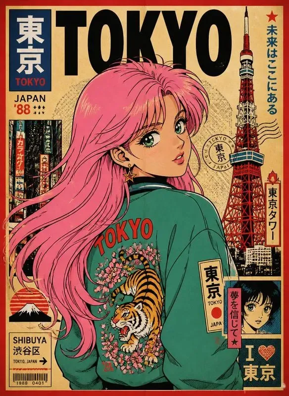 90s Retro Anime Posters