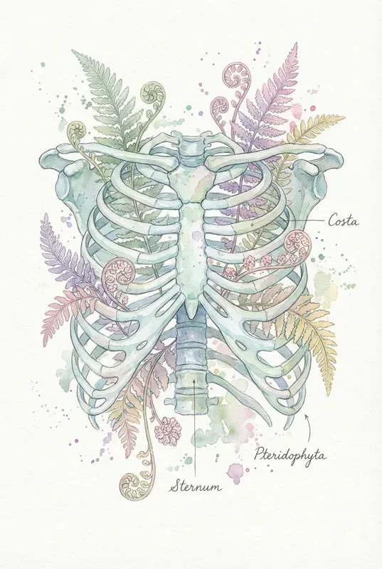 Pastel Floral Human Anatomy Watercolors