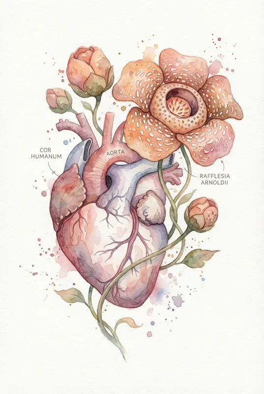 Pastel Floral Human Anatomy Watercolors