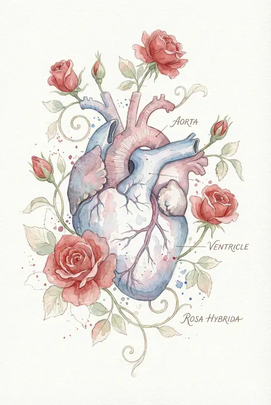 Pastel Floral Human Anatomy Watercolors