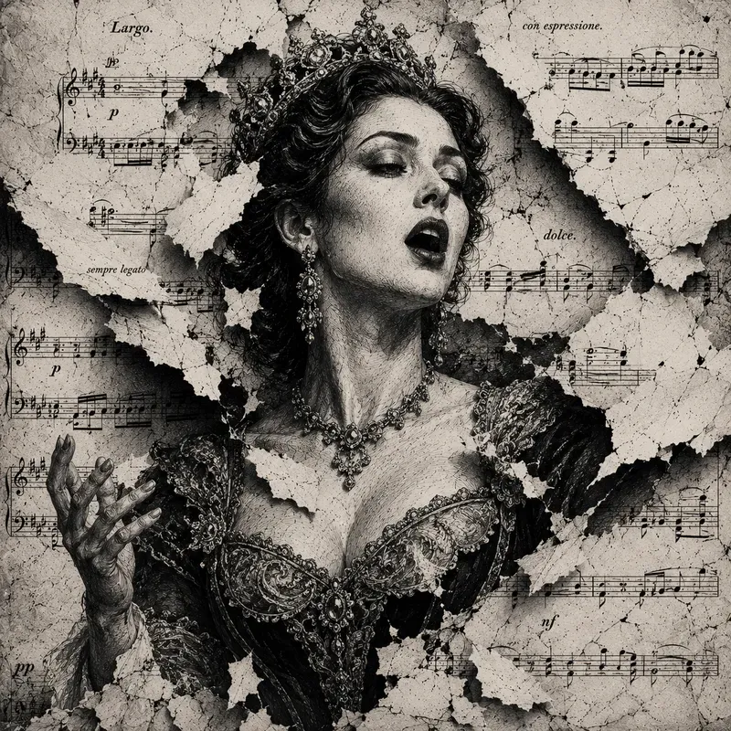 Torn Music Portrait Sketch Masterpieces