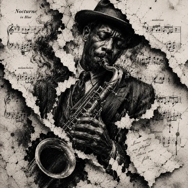Torn Music Portrait Sketch Masterpieces