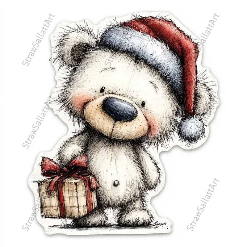 Cute Christmas Character Sticker Cliparts