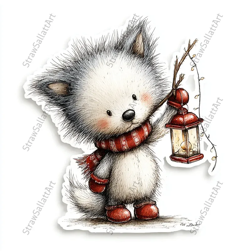 Cute Christmas Character Sticker Cliparts