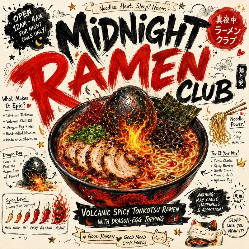 Whimsical Food Doodle Poster Generator