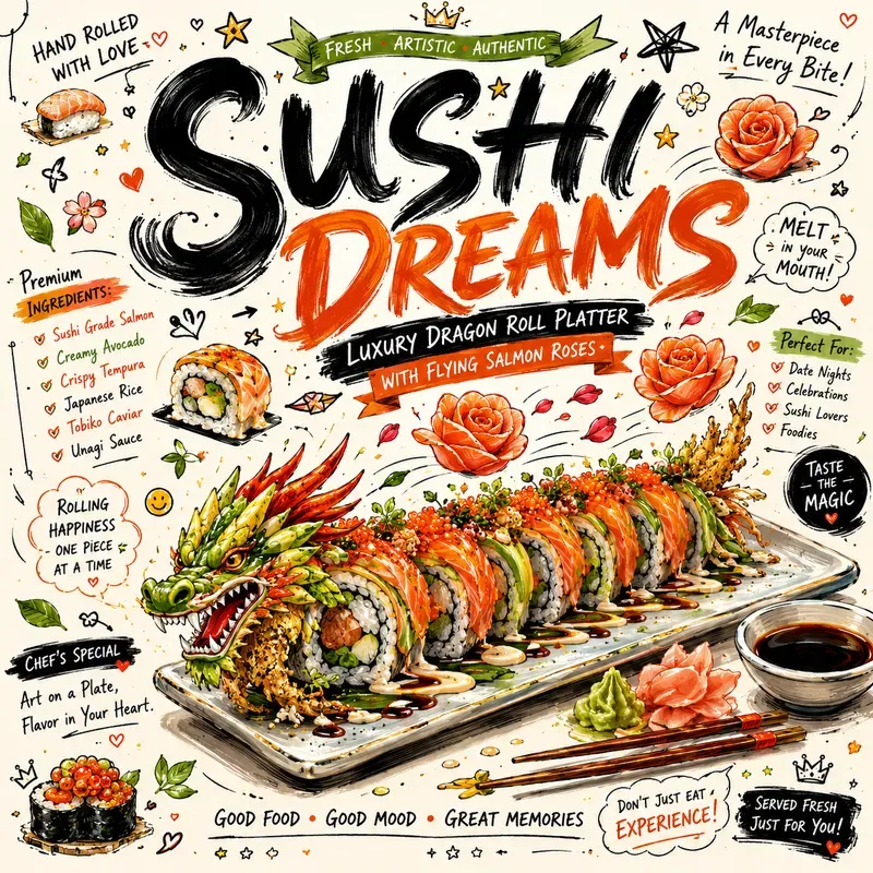 Whimsical Food Doodle Poster Generator