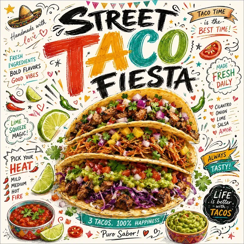 Whimsical Food Doodle Poster Generator