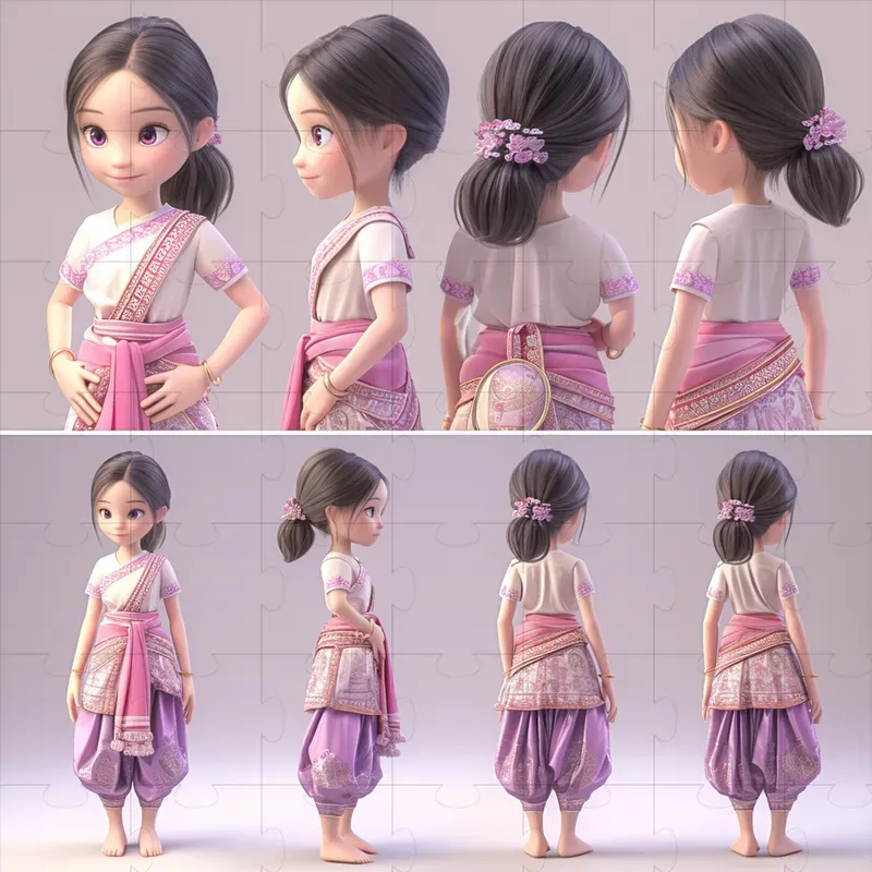 3D Pixar Characters Sheets