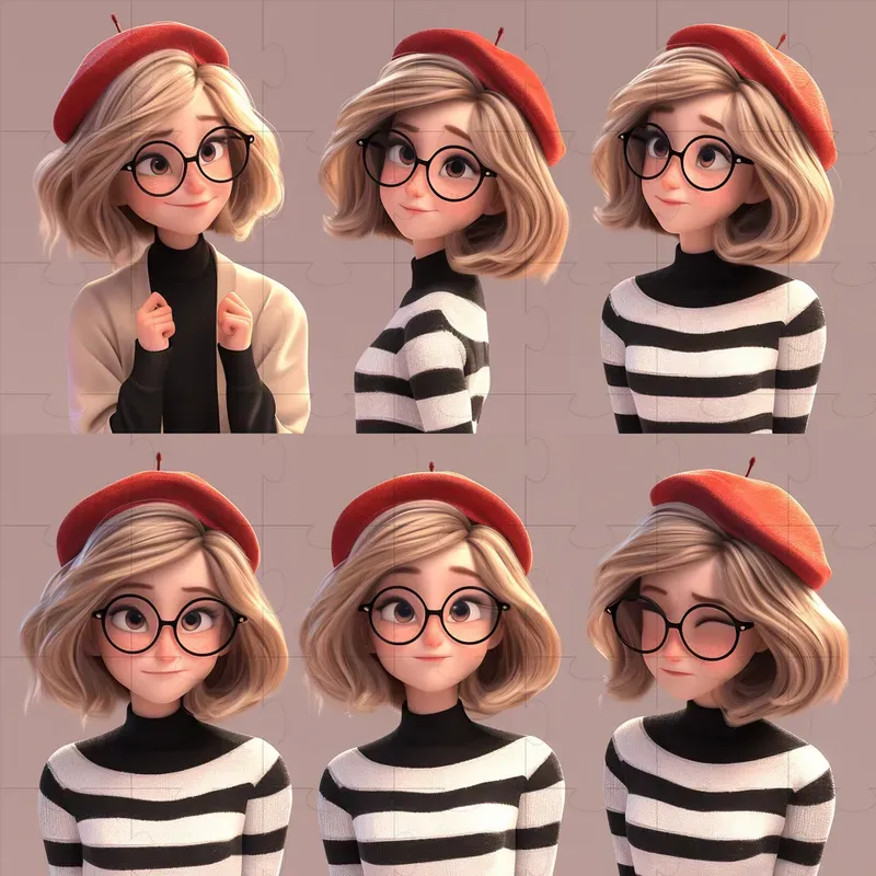 3D Pixar Characters Sheets