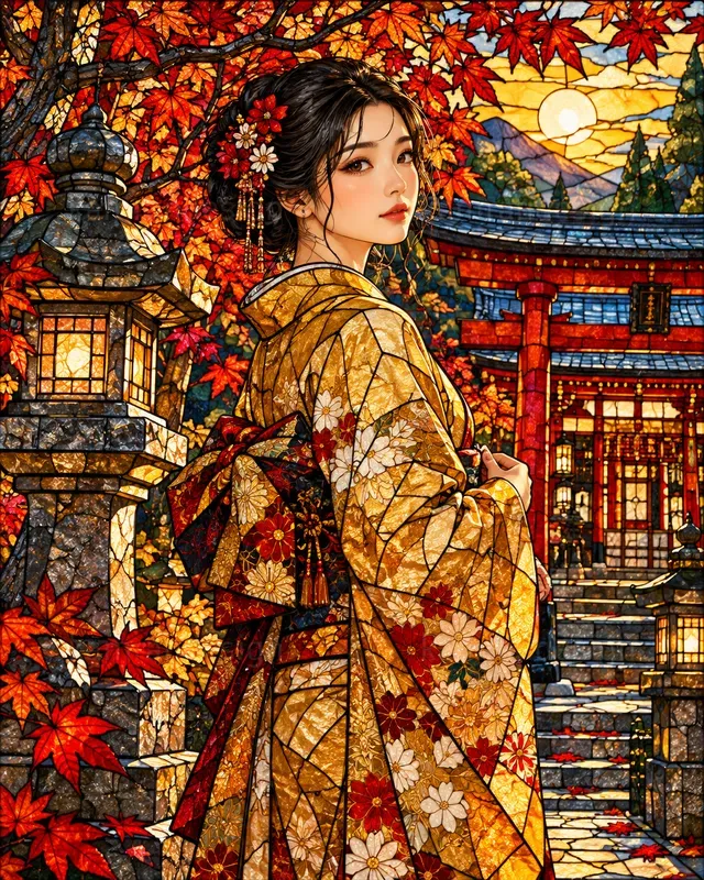 Stained Glass Portrait Scenes