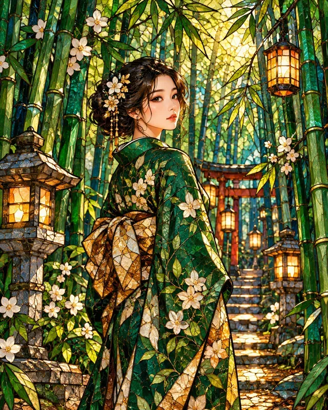 Stained Glass Portrait Scenes